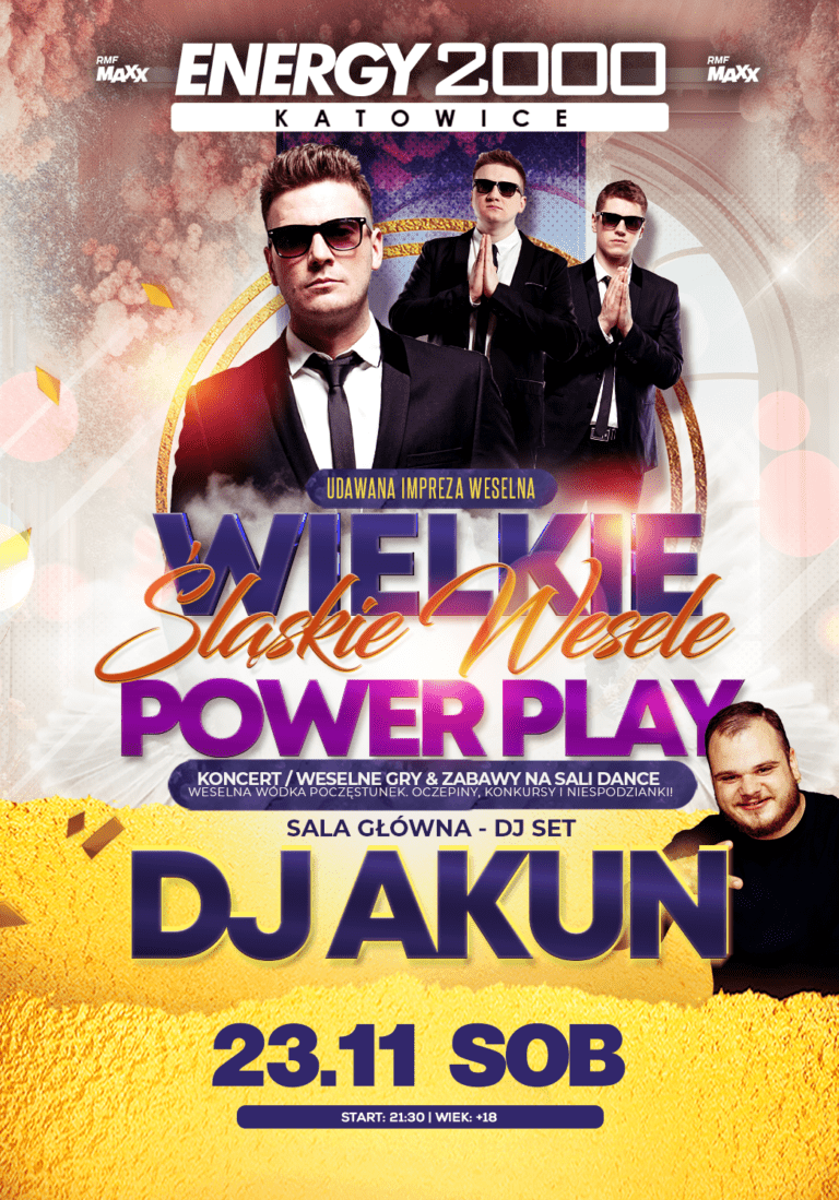 ŚLĄSKIE WESELE ★ ZESPÓŁ POWER PLAY ★ DJ AKUN – sala główna